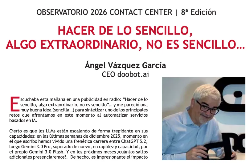 Cabecera del reportaje en el Observatorio de Contact Center