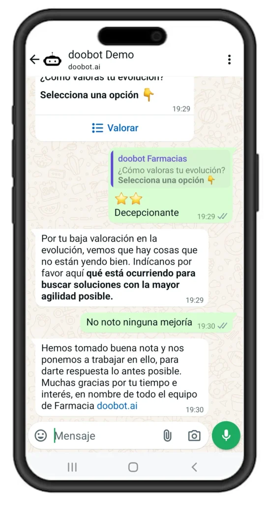 Valoración de conversaciones por IA